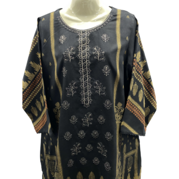 Black Embroidered dhank 3 piece - Image 5