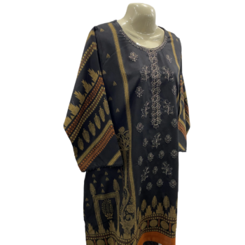 Black Embroidered dhank 3 piece - Image 3