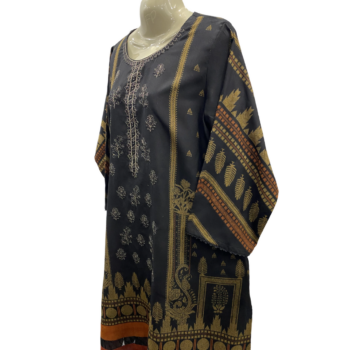 Black Embroidered dhank 3 piece - Image 4