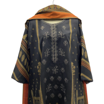 Black Embroidered dhank 3 piece - Image 2