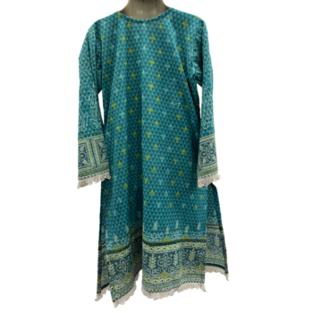 Green Neck Embriodered Khaddar Shirt Dupata - Image 5