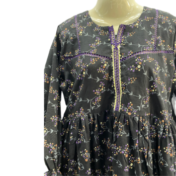 Black khaddar frock - Image 6